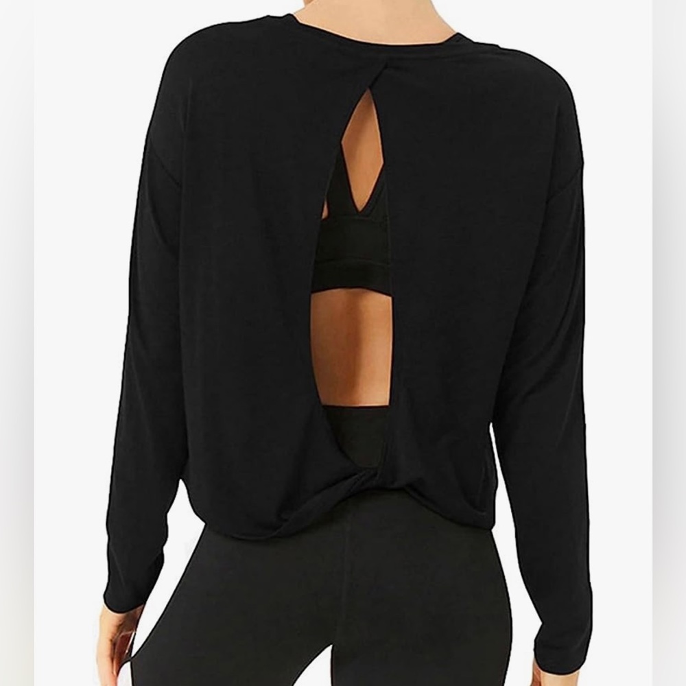 Long Sleeve Open Back Top